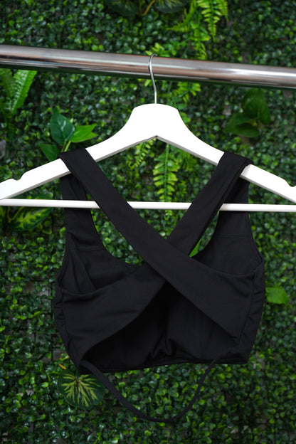 Cross Me Once Sports Bra
